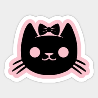 Kitty Ribbon Sticker